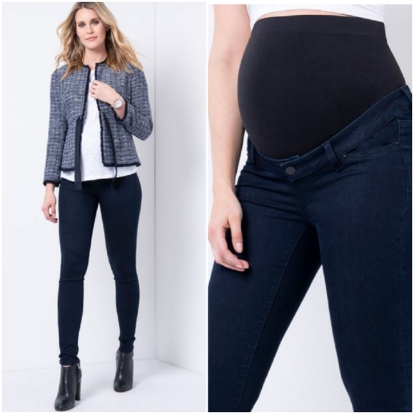Seraphine Premium Indigo Over Bump Maternity Jeans Size 2 - Picture 3 of 16